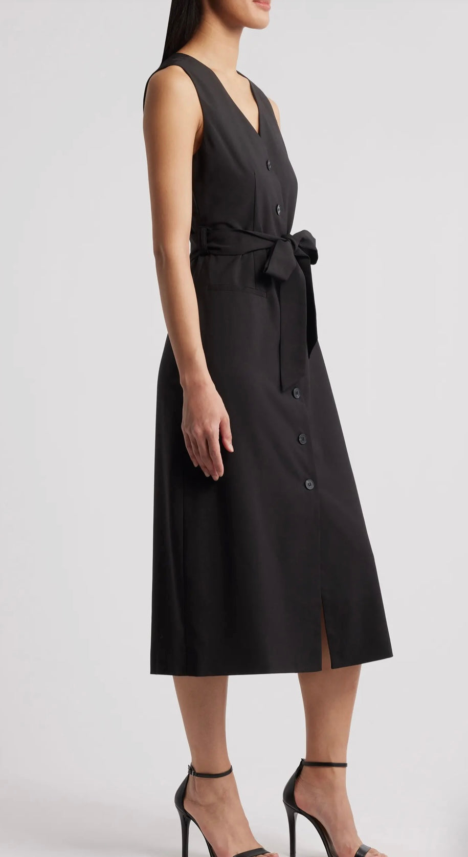 Sleeveless Belted Dress
