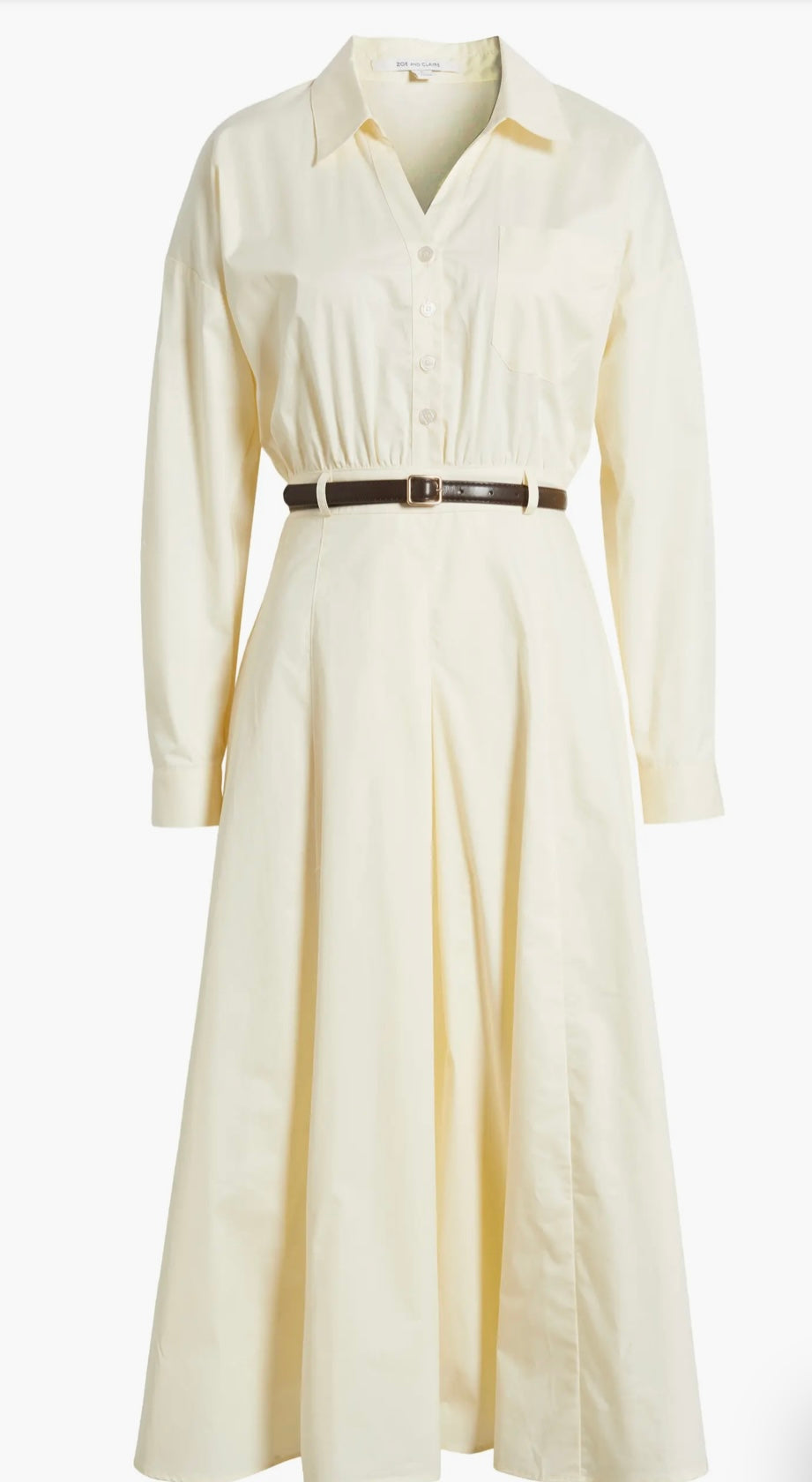 Long Sleeve Belted Dress