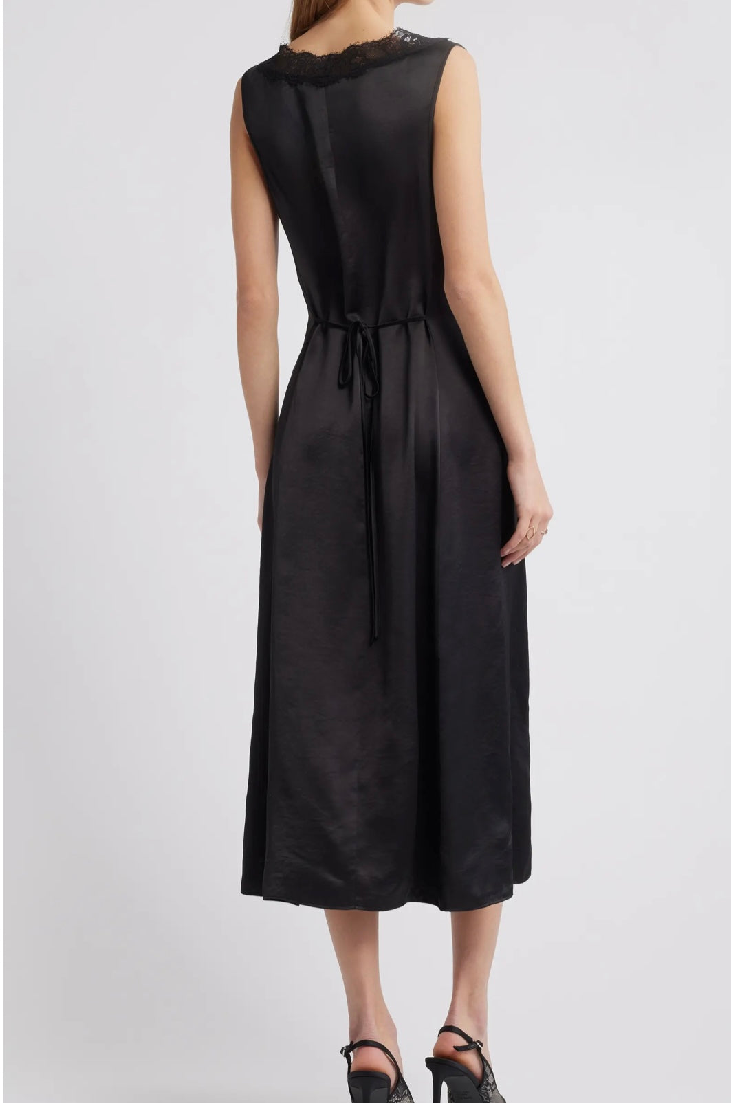 Trim Satin Dress
