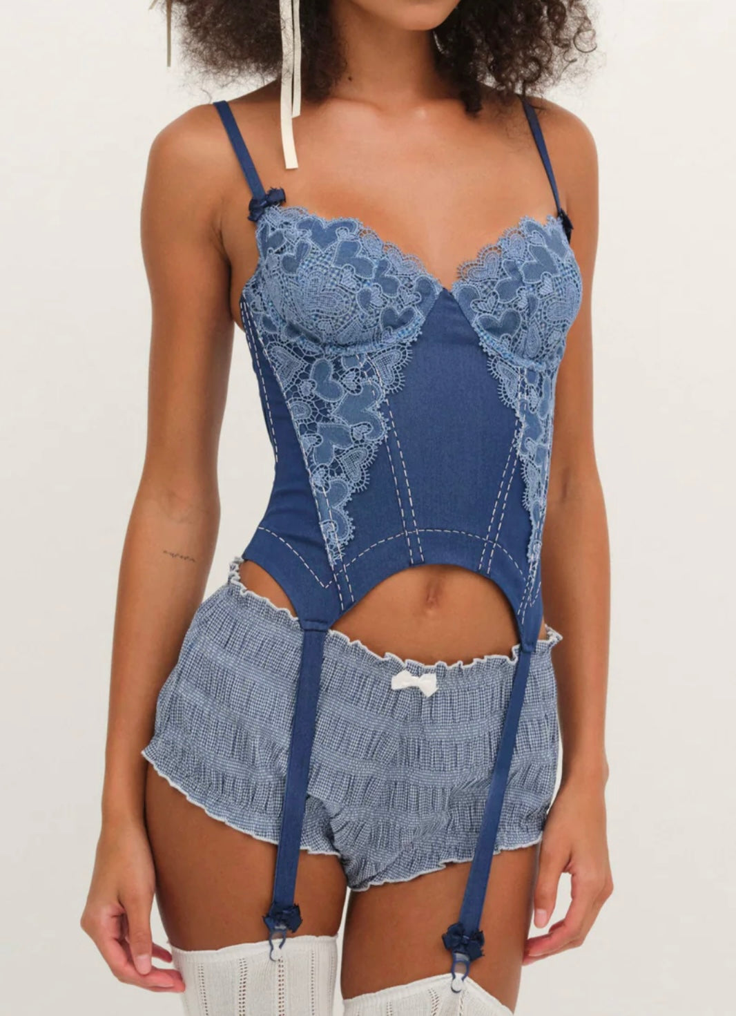 Blue corset top