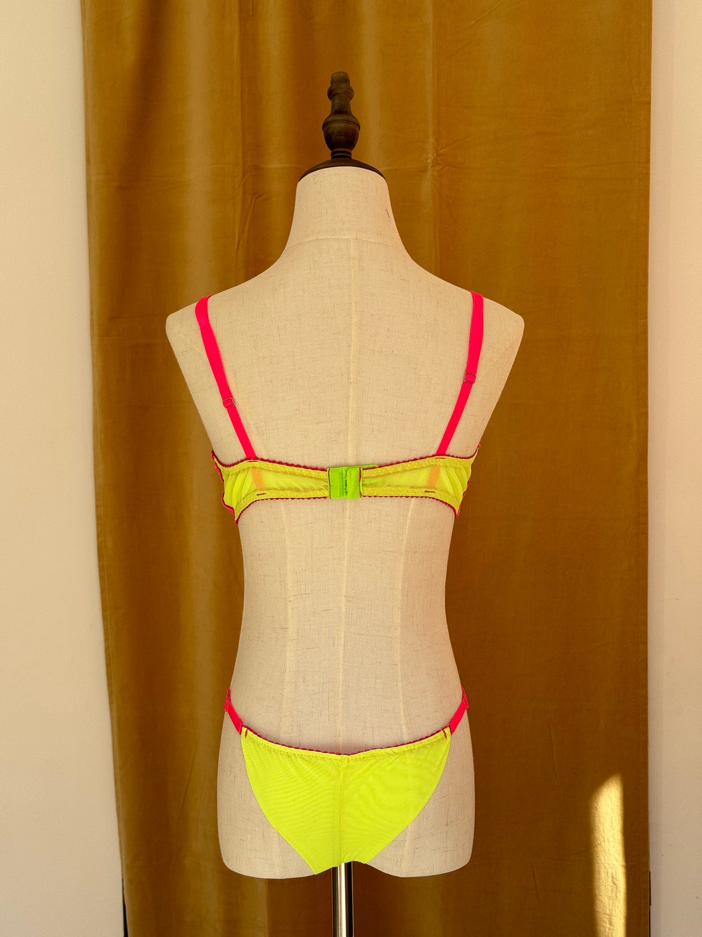 Neon pink lingerie set