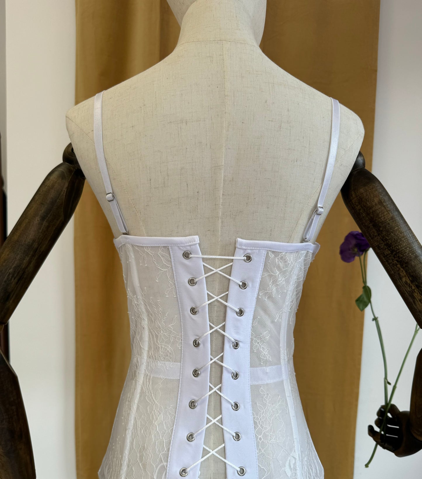 White lace corset