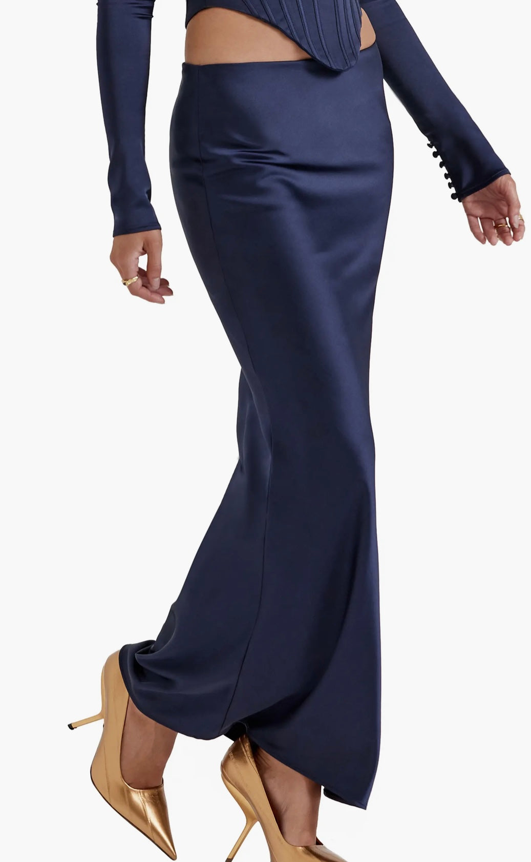 Satin Navy Skirt
