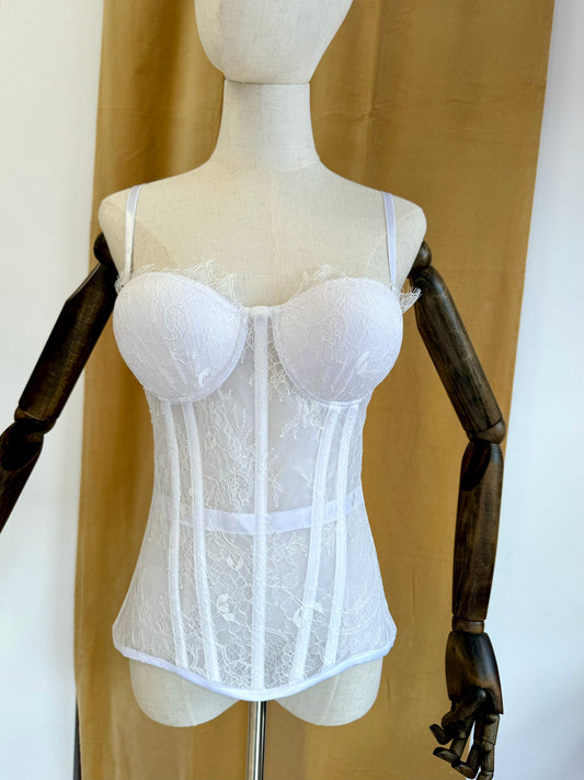 White lace corset