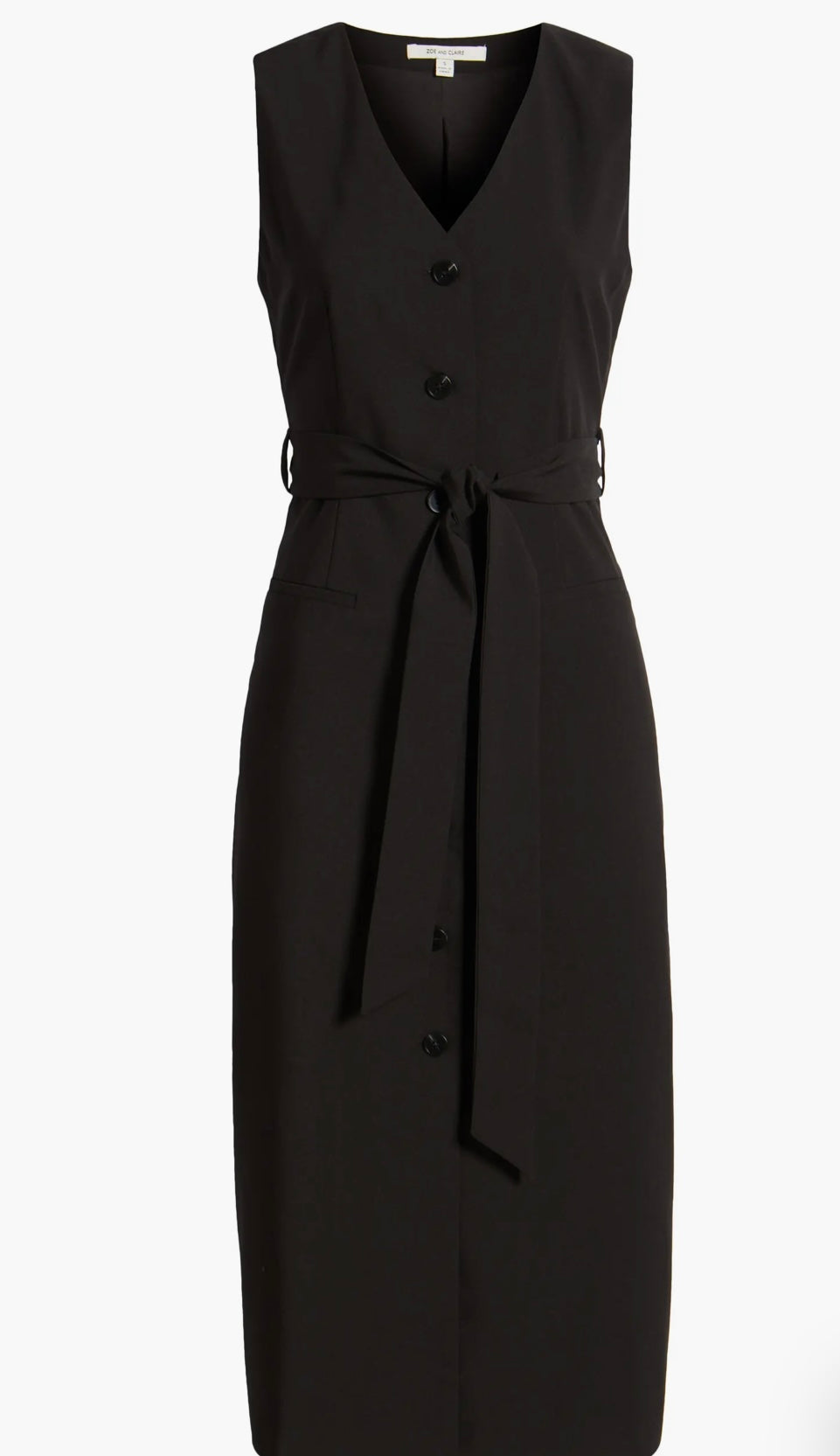 Sleeveless Belted Dress