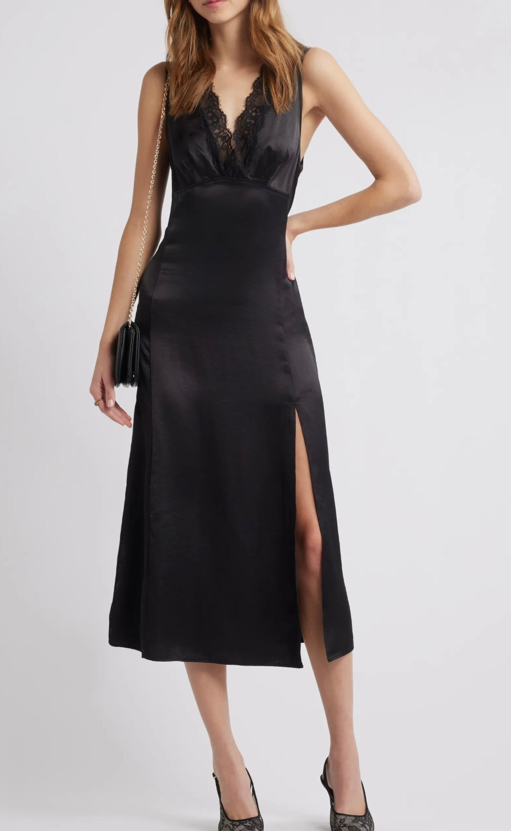 Trim Satin Dress
