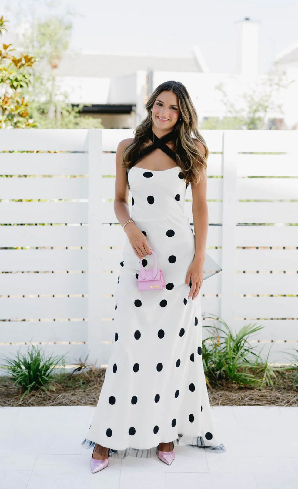 Maxi white dot dress