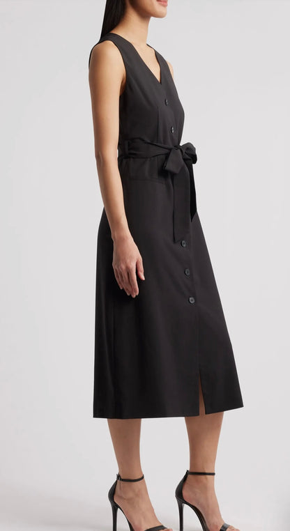 Sleeveless Belted Dress