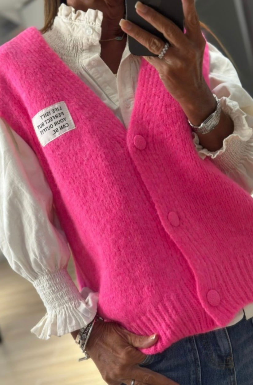 Fuchsia pink vest