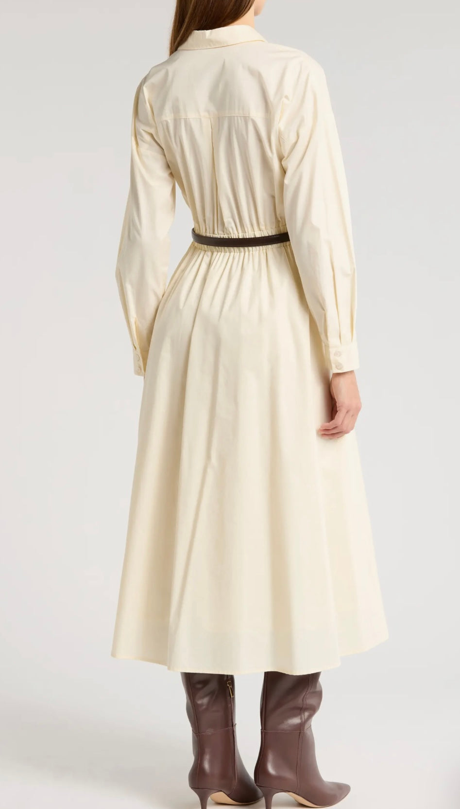 Long Sleeve Belted Dress