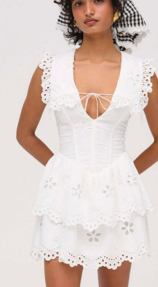 White mini dress