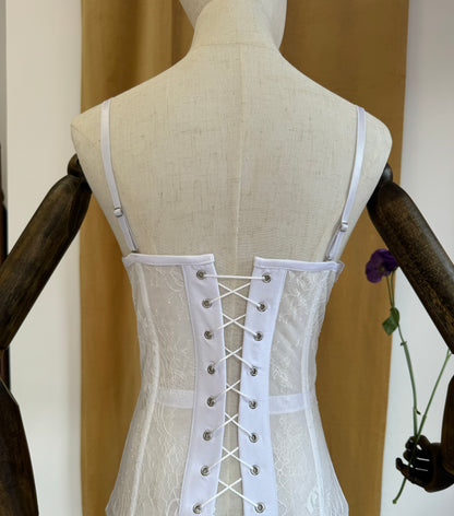 White lace corset