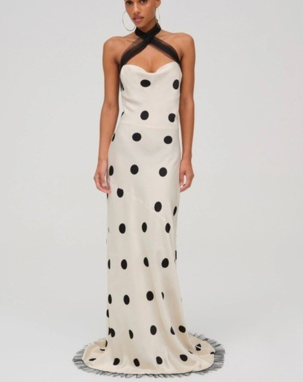 Maxi white dot dress