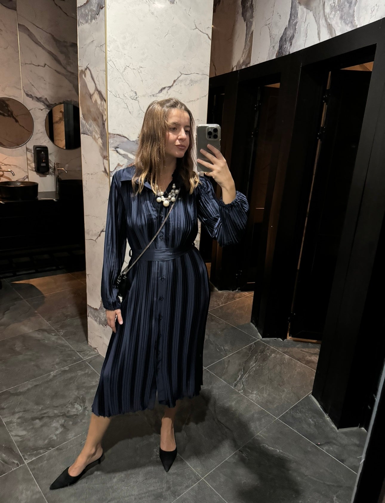 Navy blue covered dress