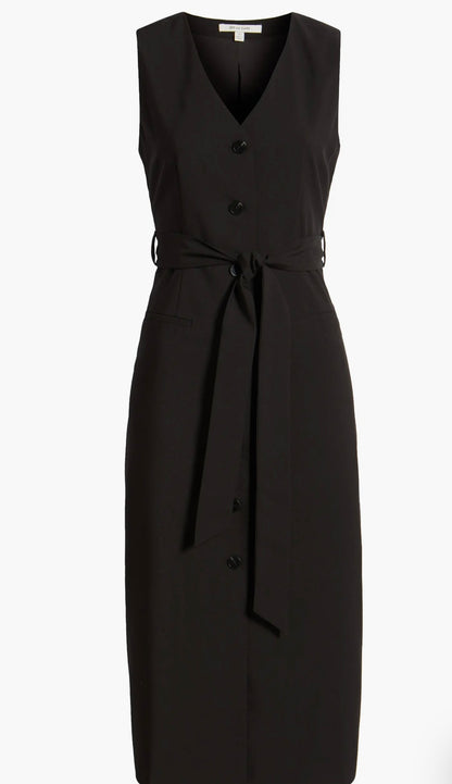Sleeveless Belted Dress