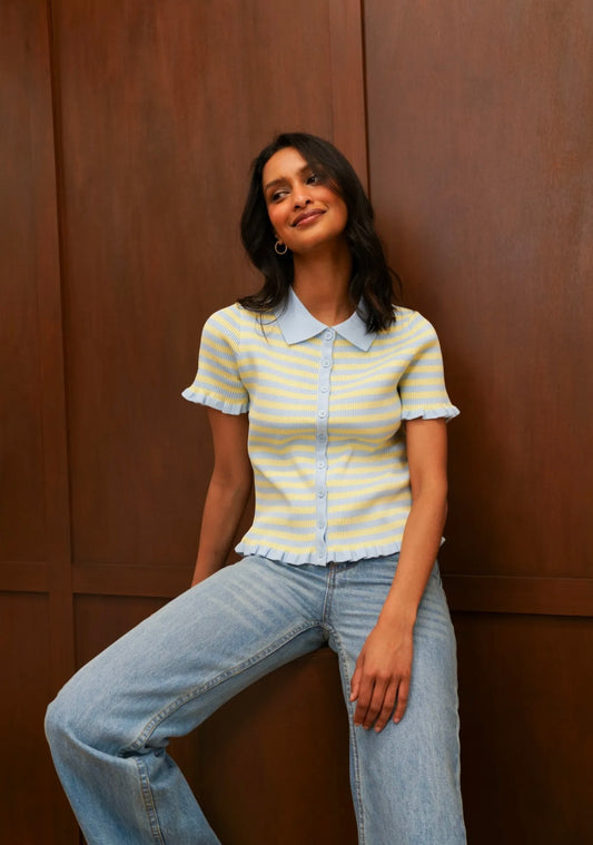 Blue and yellow t-shirt